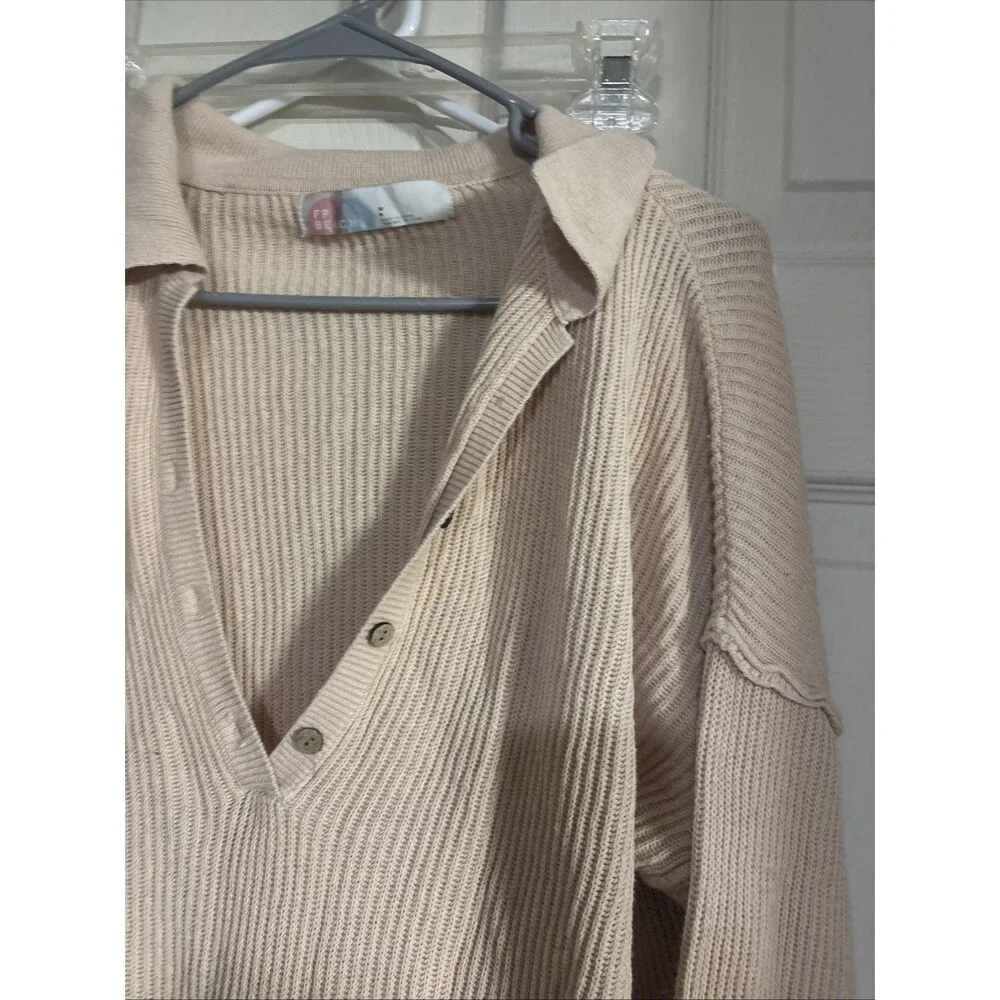 Free People FP Beach Picnic Sweater Romper Small Beige